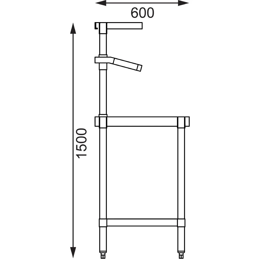 Vogue Stainless Steel Prep Station with Gantry Large