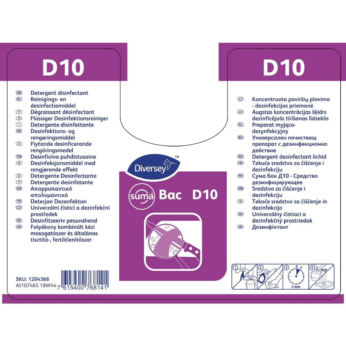 Divermite D10 Cleaner Disinfectant Refill Bottles 750ml (Pack of 2) - Image 8
