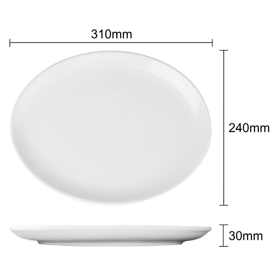 Athena Hotelware Oval Coupe Plates 305 x 241 mm - Image 9