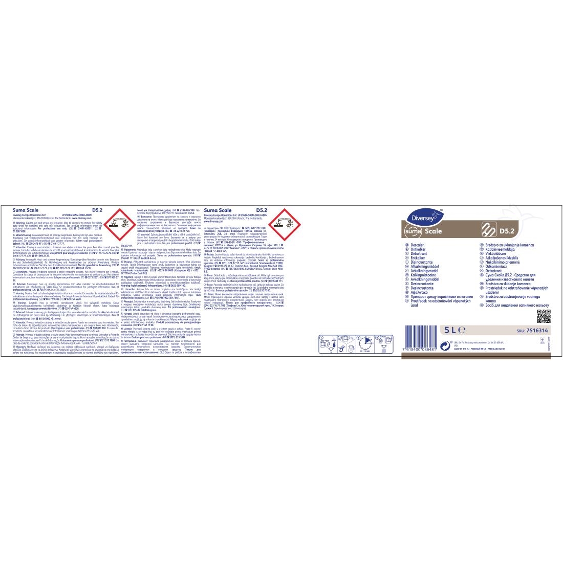 Suma Scale D5.2 Limescale Descaler 5 Litre (Pack of 2)