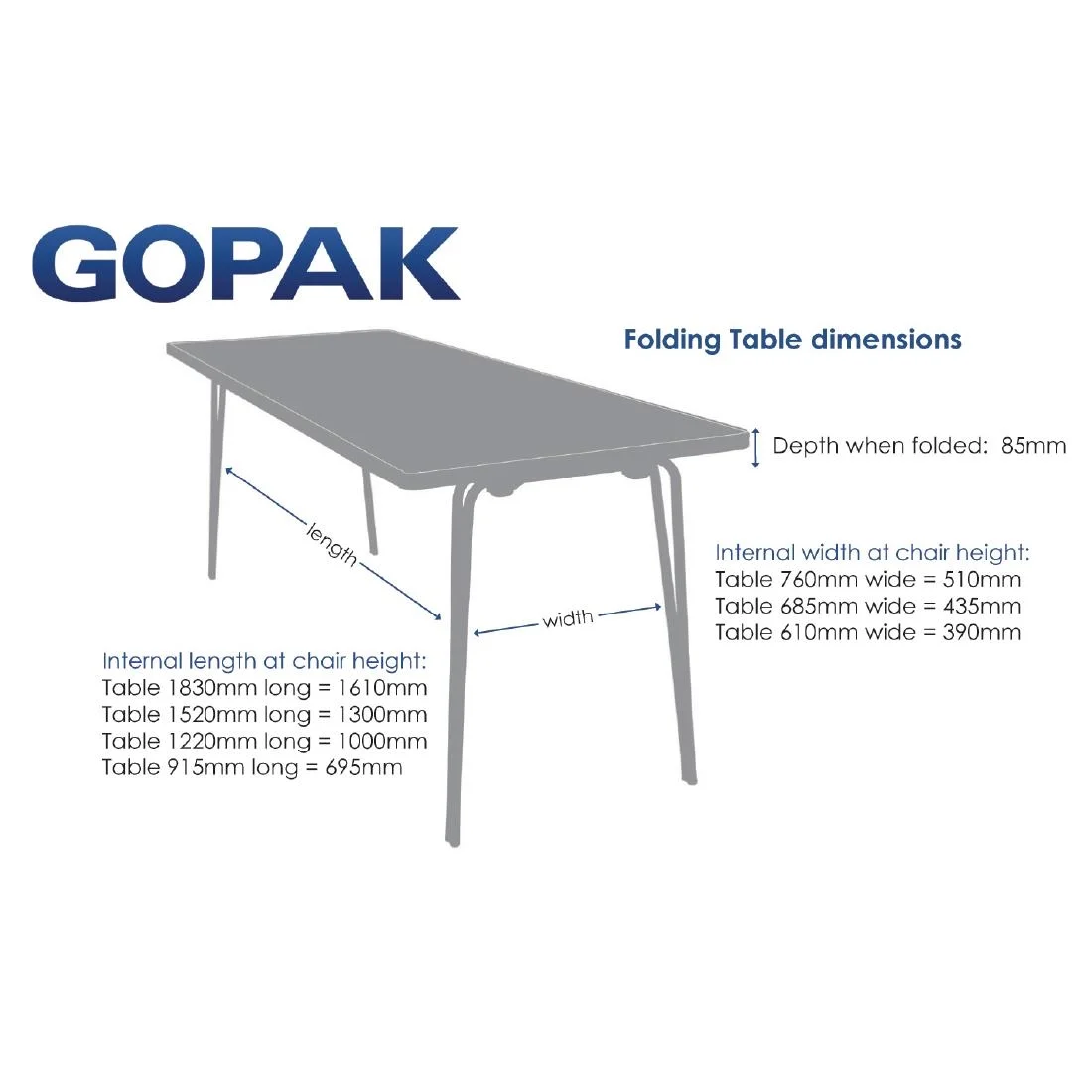 Gopak Contour Folding Table Oak 6ft - Image 4