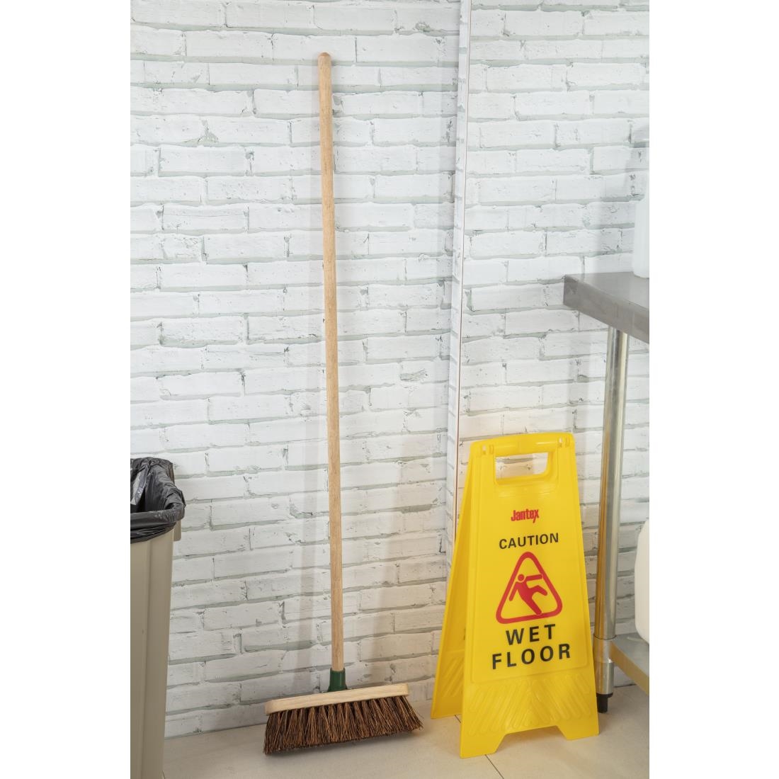 Jantex Wooden Broom Head Stiff Bassine 12in