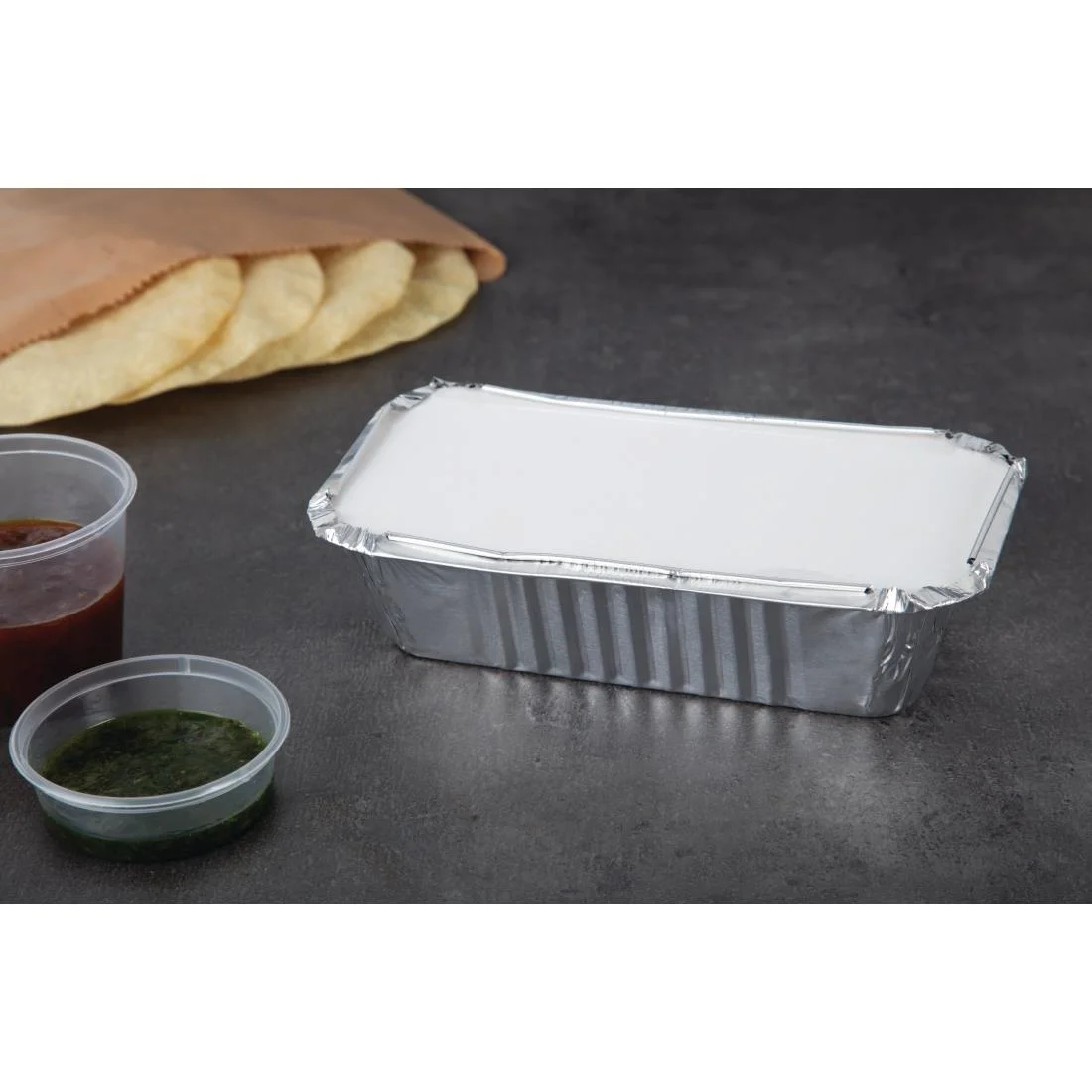 Fiesta Foil Container Waxed Lids Large (Pack of 500) - Image 3