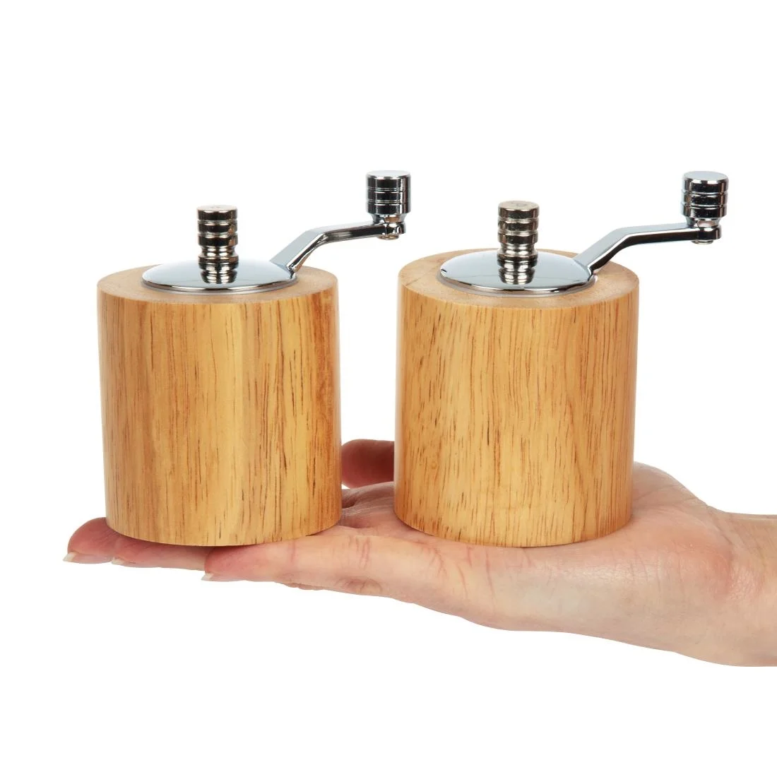 Light Wood Salt and Pepper Mill Grinder Set - Image 5