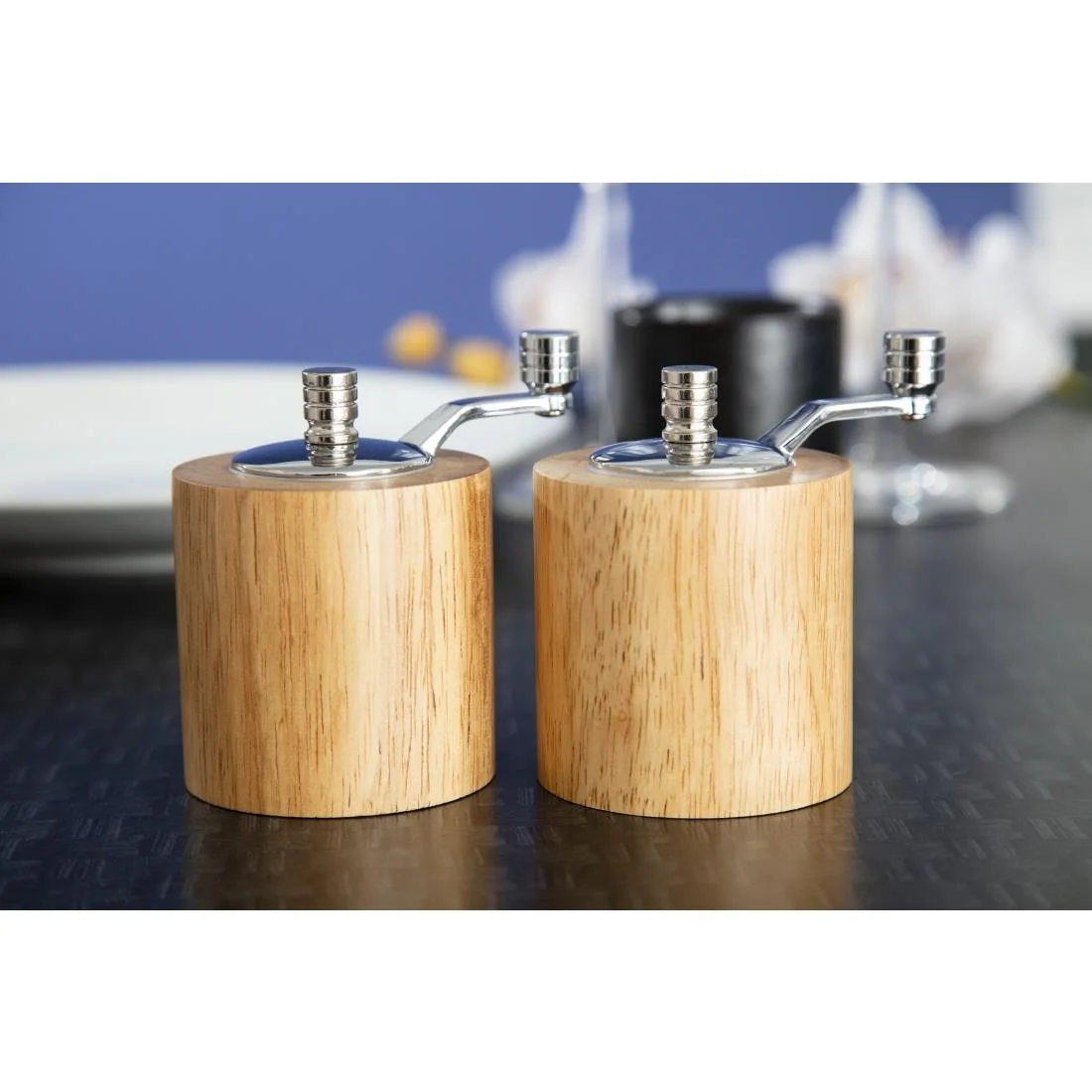 Light Wood Salt and Pepper Mill Grinder Set - Image 6
