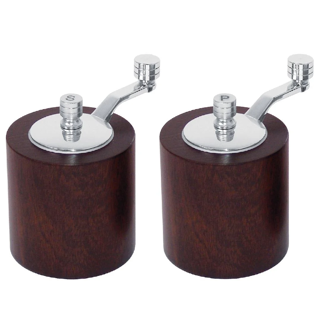Dark Wood Salt and Pepper Mill Grinder Set - Image 2