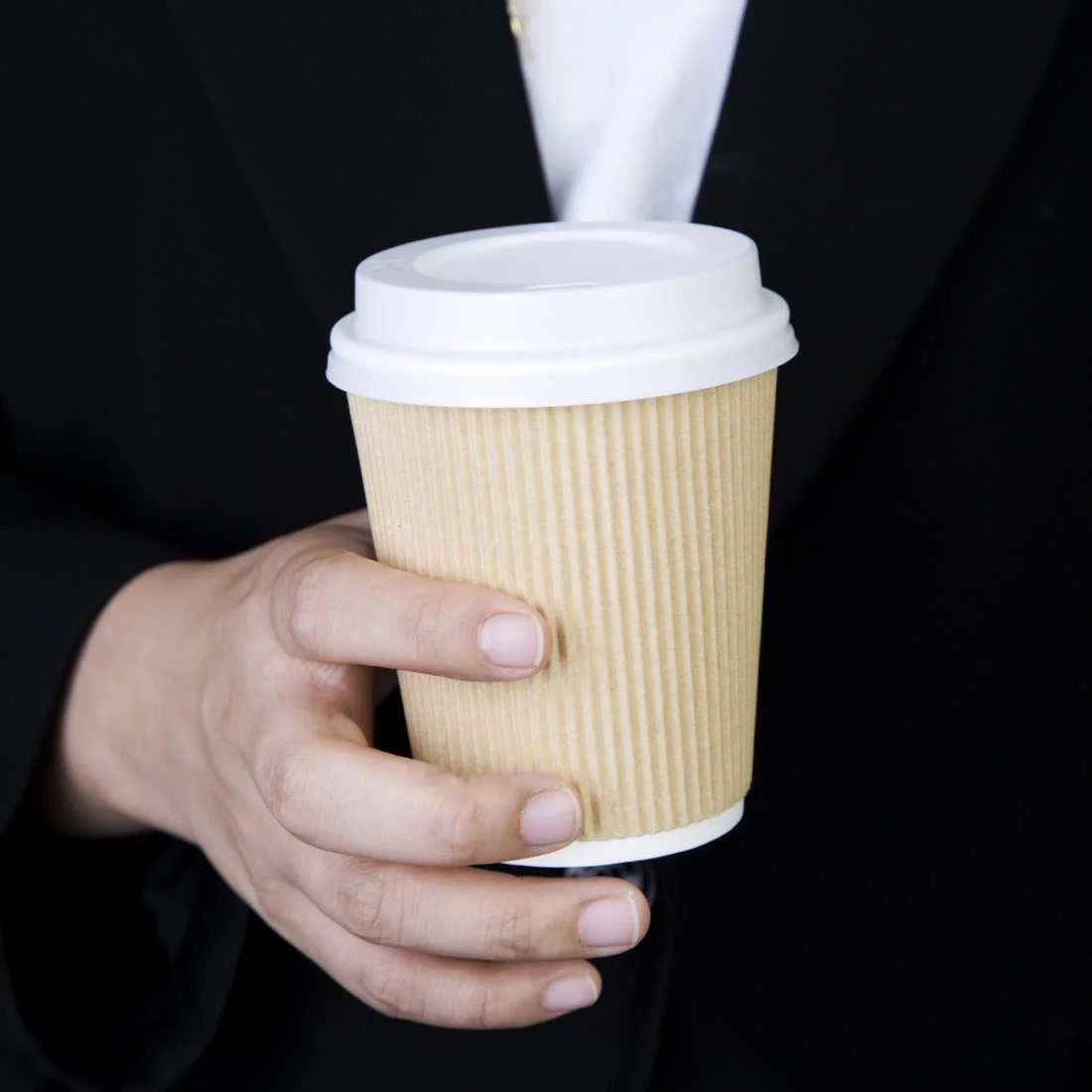 Fiesta Recyclable Coffee Cup Lids White 225ml / 8oz (Pack of 50) - Image 5