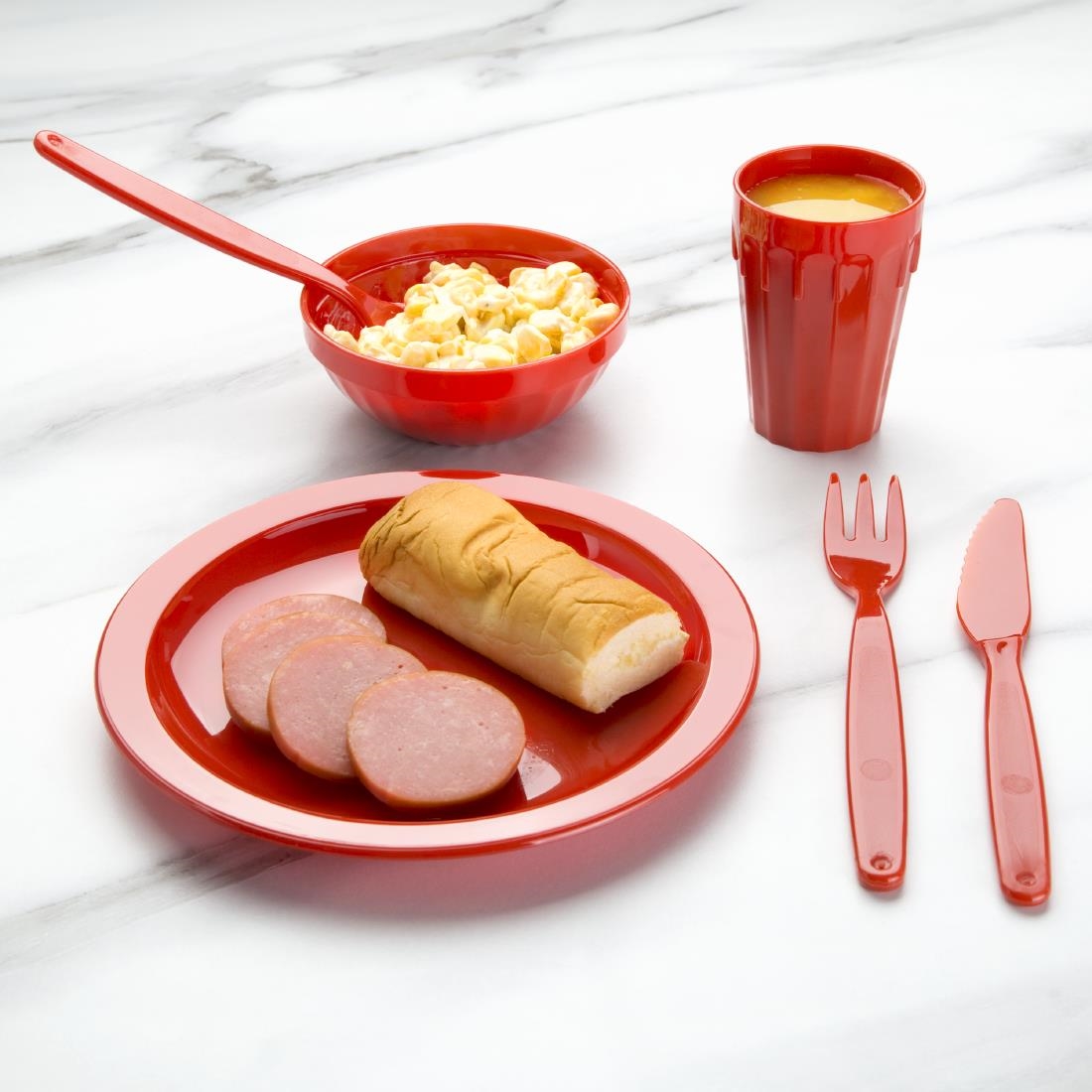 Kristallon Polycarbonate Plates Red 230mm