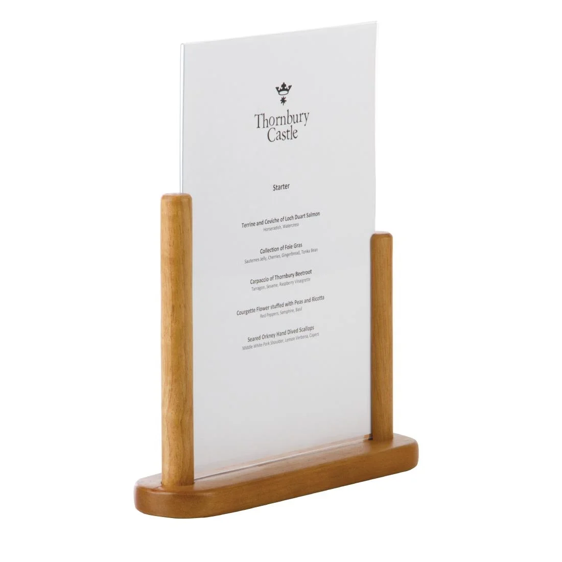 Securit Acrylic Menu Holder With Wooden Frame - Image 3