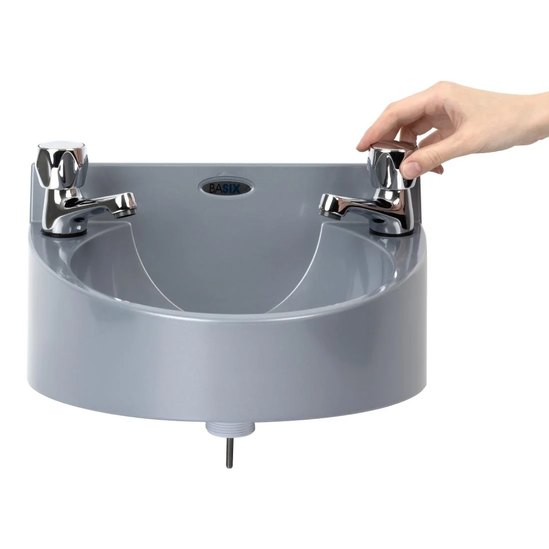 Basix Polycarbonate Wash Hand Basin Grey - Image 8