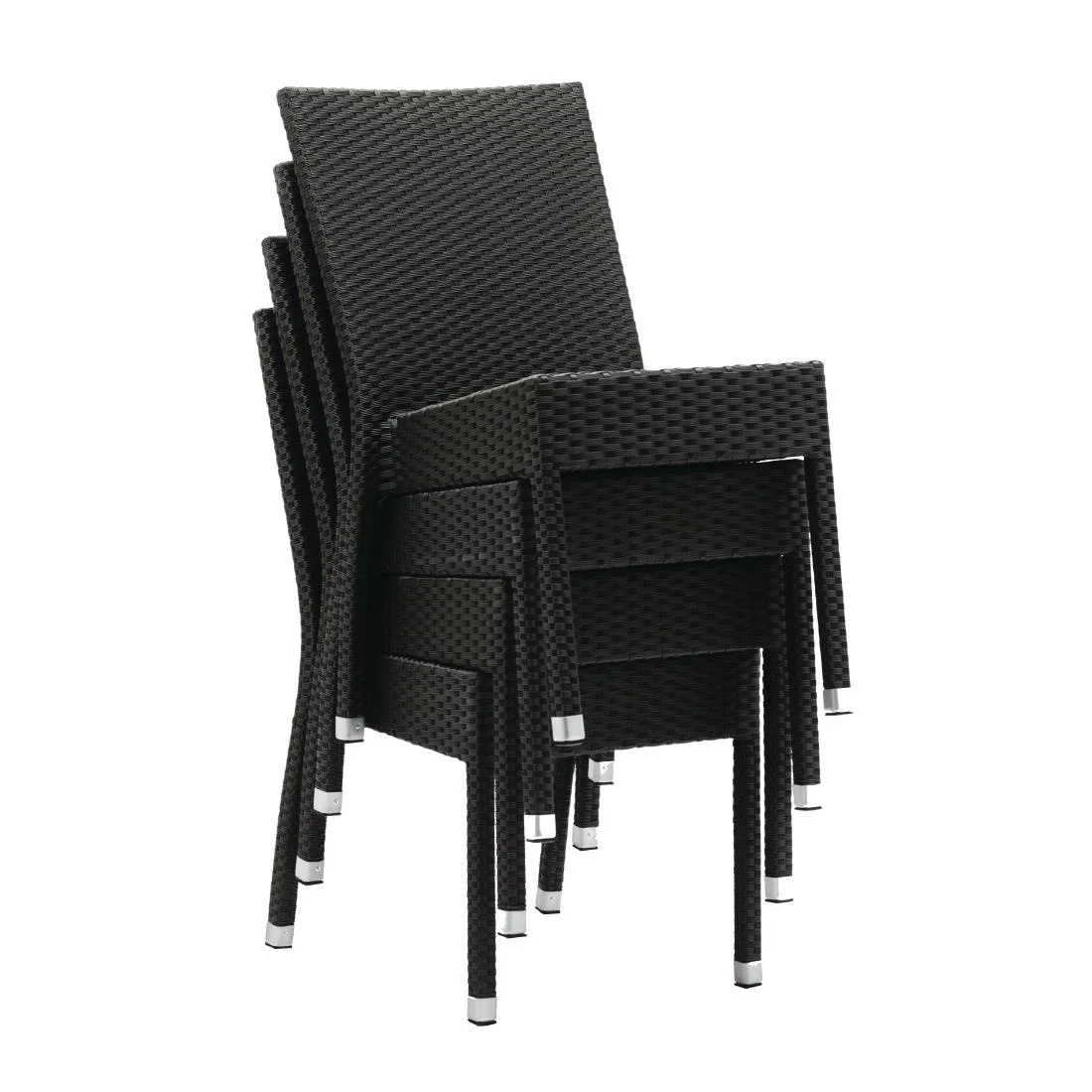 Bolero PE Wicker Side Chairs Charcoal (Pack of 4) - Image 5
