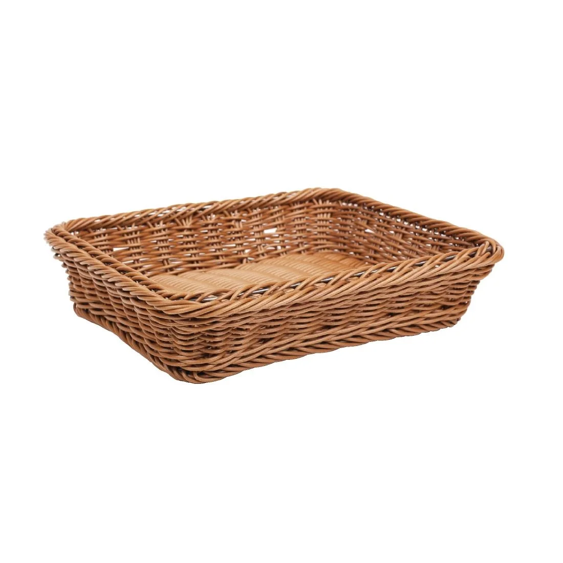 Polypropylene Brown Rattan Basket 1/2 GN - Image 2