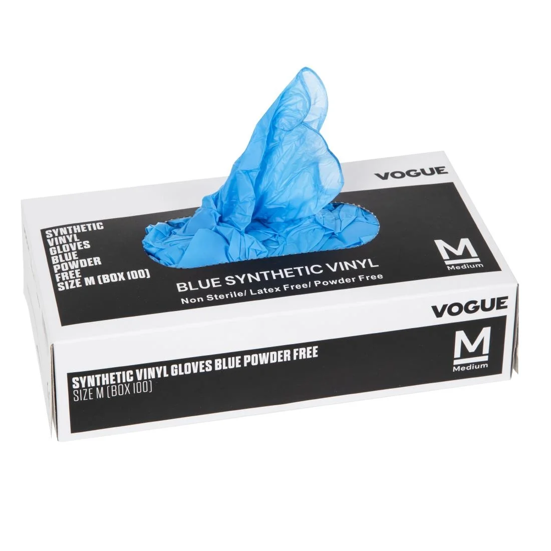 Vogue Vinyl Food Prep Gloves Blue Powder Free Medium - Image 2
