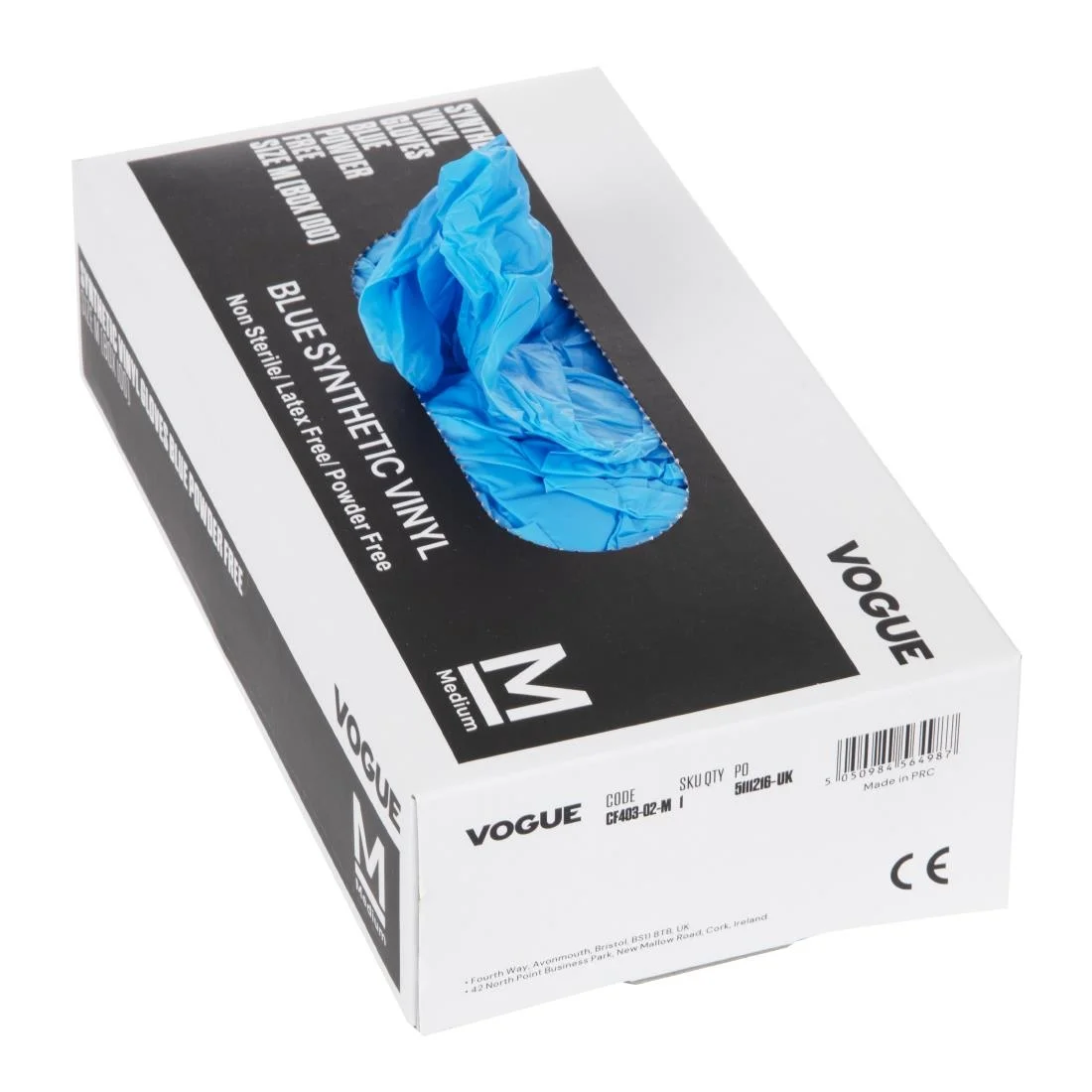 Vogue Vinyl Food Prep Gloves Blue Powder Free Medium - Image 3