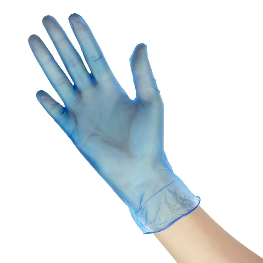 Vogue Vinyl Food Prep Gloves Blue Powder Free Extra Large - Image 4