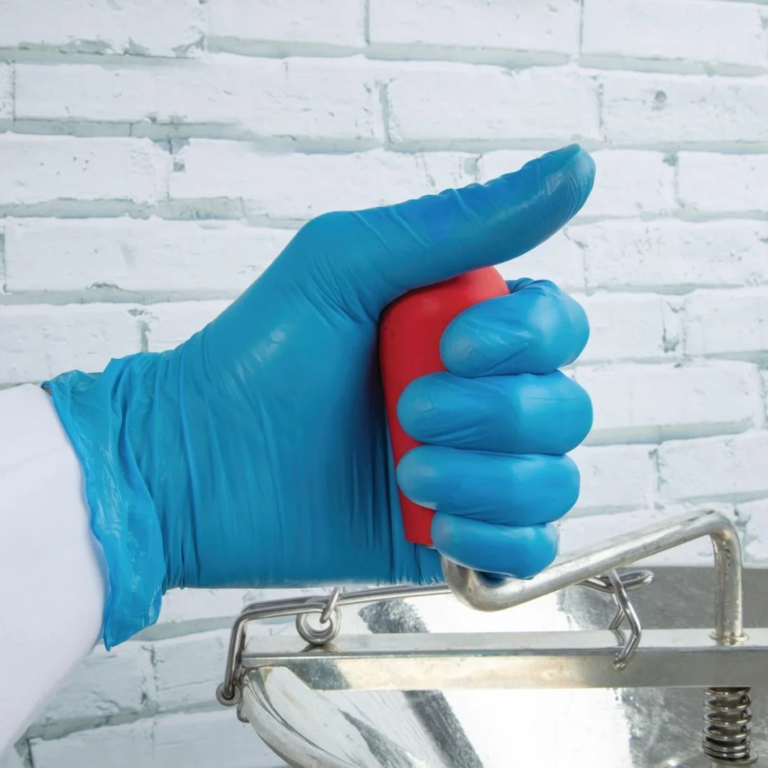 Vogue Vinyl Food Prep Gloves Blue Powder Free Medium - Image 7