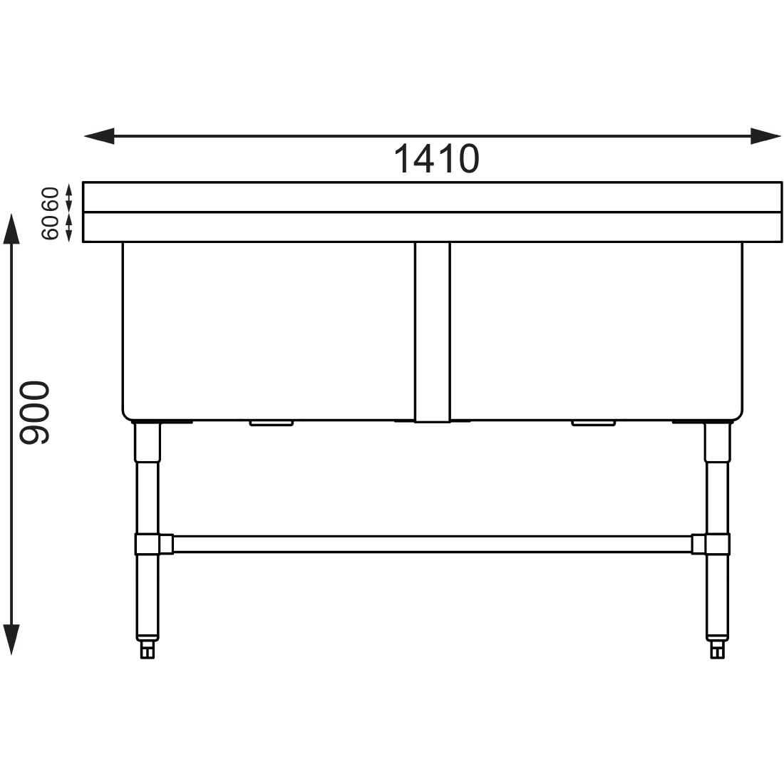 Vogue Double Deep Pot Sink