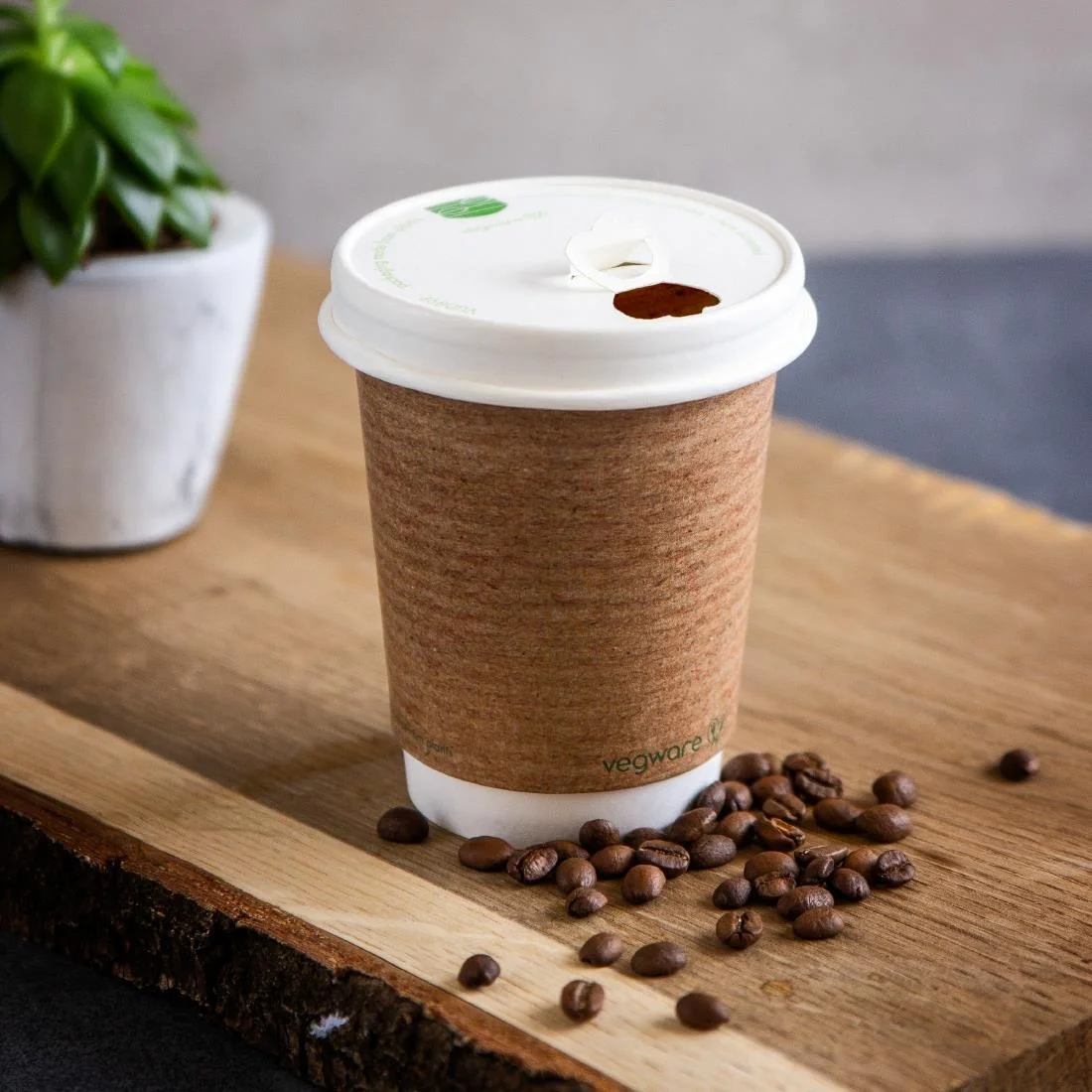 Vegware Compostable 89-Series Paper Hot Cup Lid (Pack of 1000) - Image 2