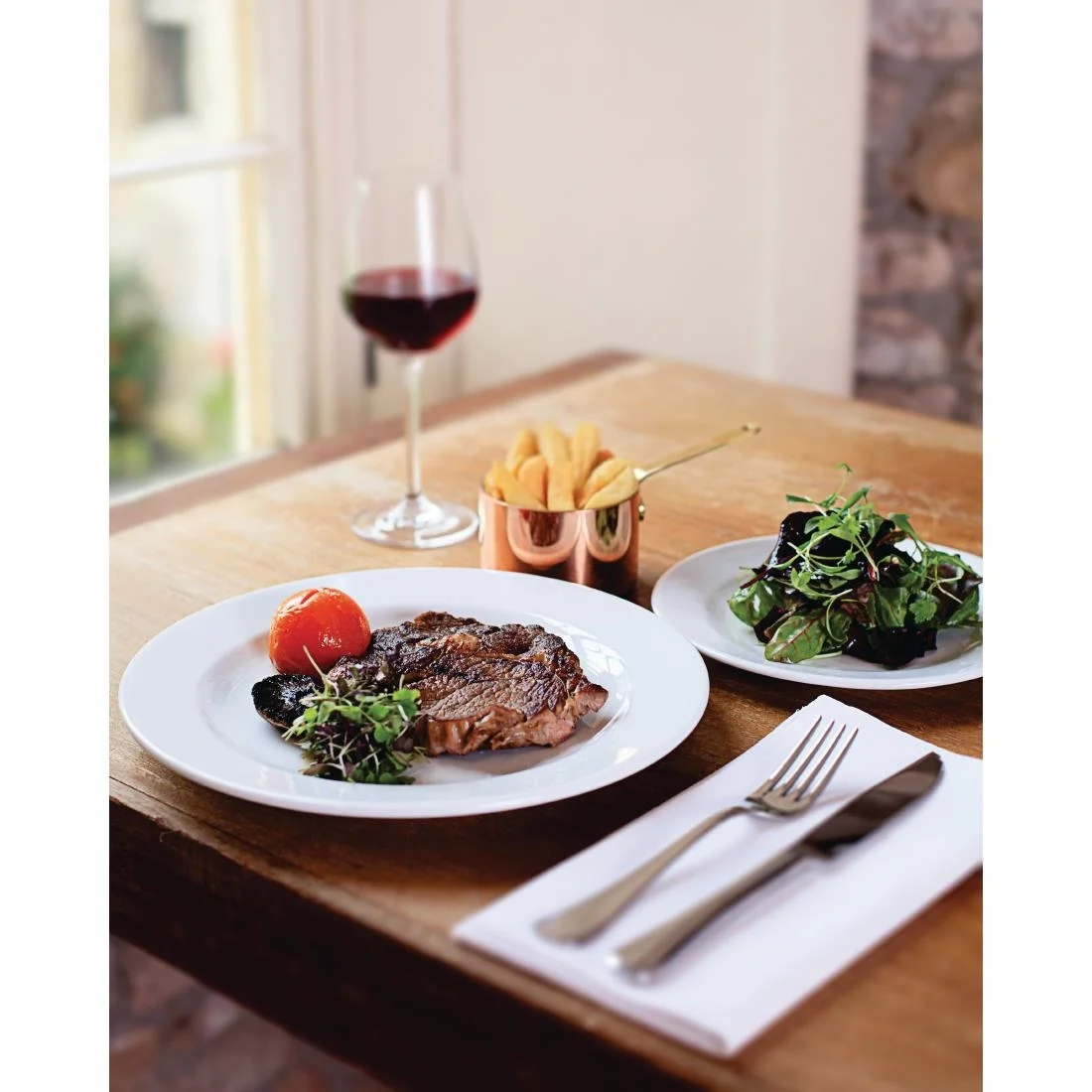 Royal Porcelain Classic White Wide Rim Plates 280mm - Image 3