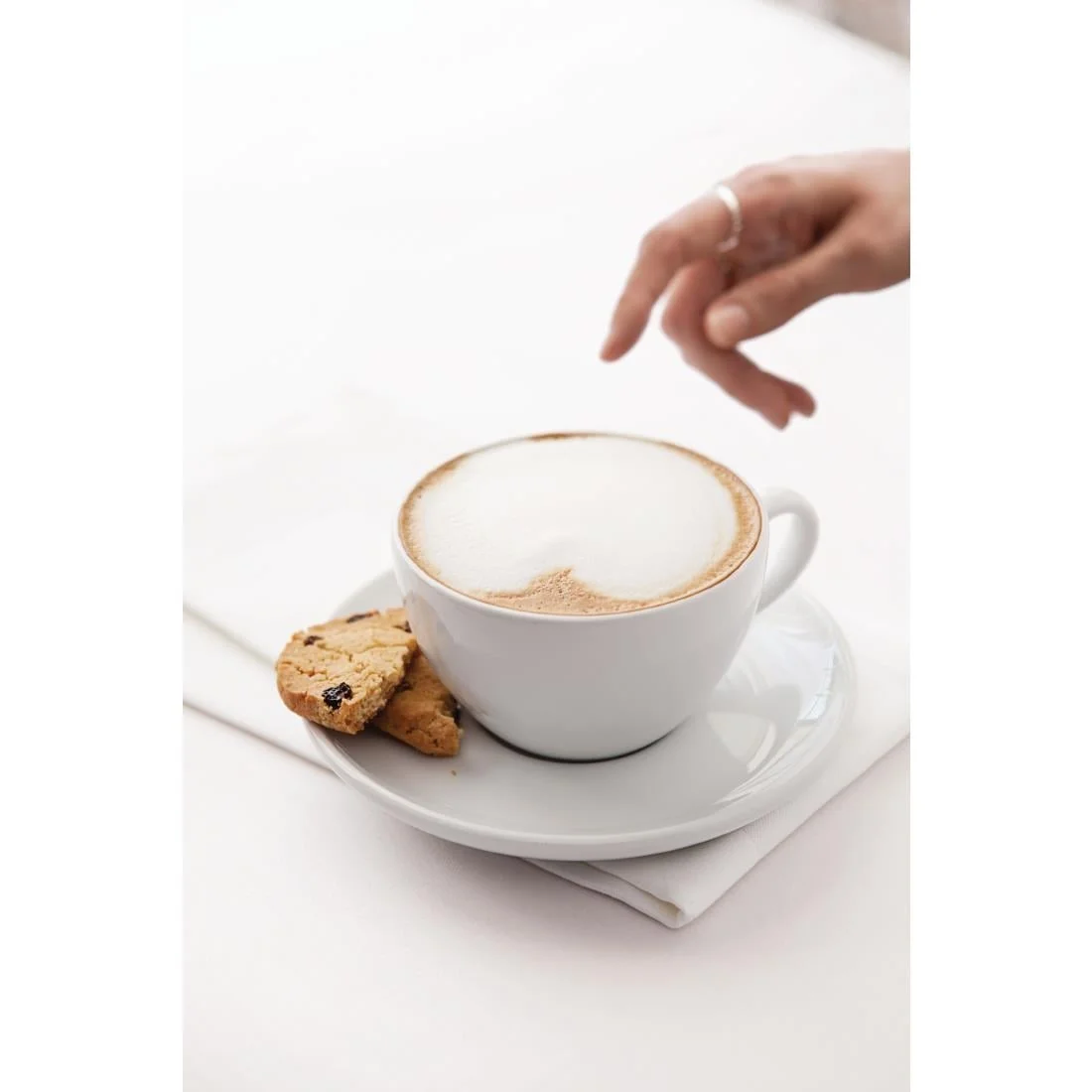 Royal Porcelain Classic White Cappuccino Saucers 150mm - Image 3