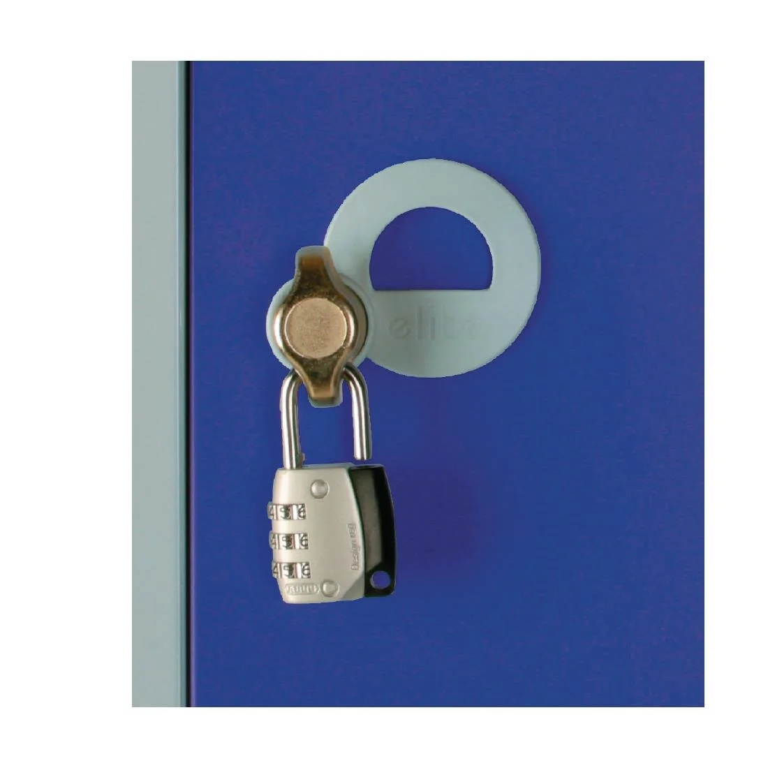 Elite Five Door Padlock Locker with Sloping Top Blue - Image 2