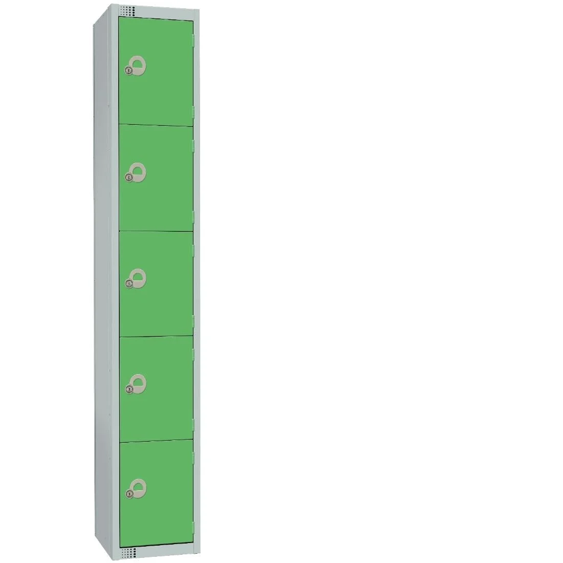 Elite Five Door Electronic Combination Locker with Sloping Top White
