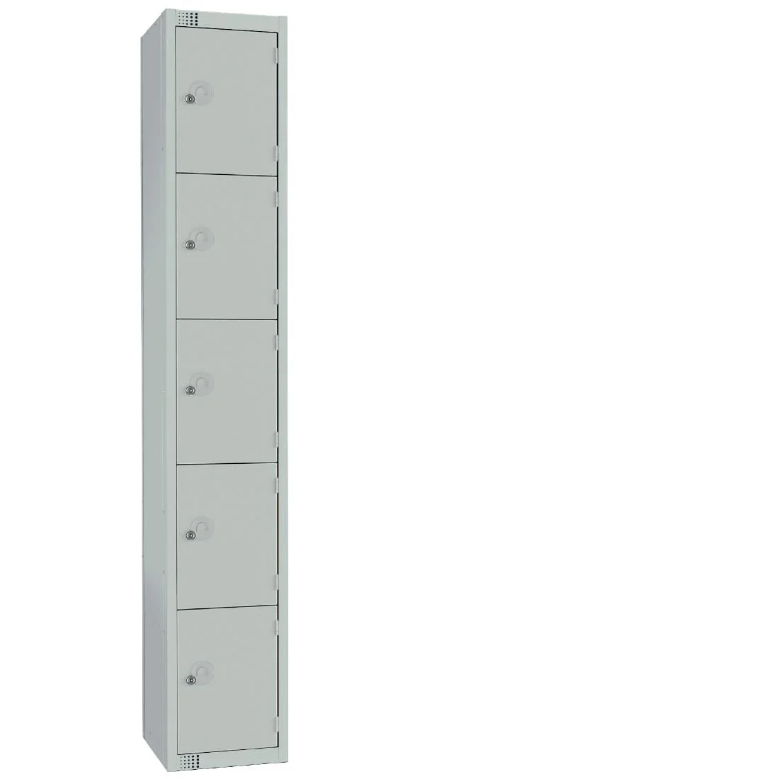 Elite Five Door Coin Return Locker with Sloping Top Grey