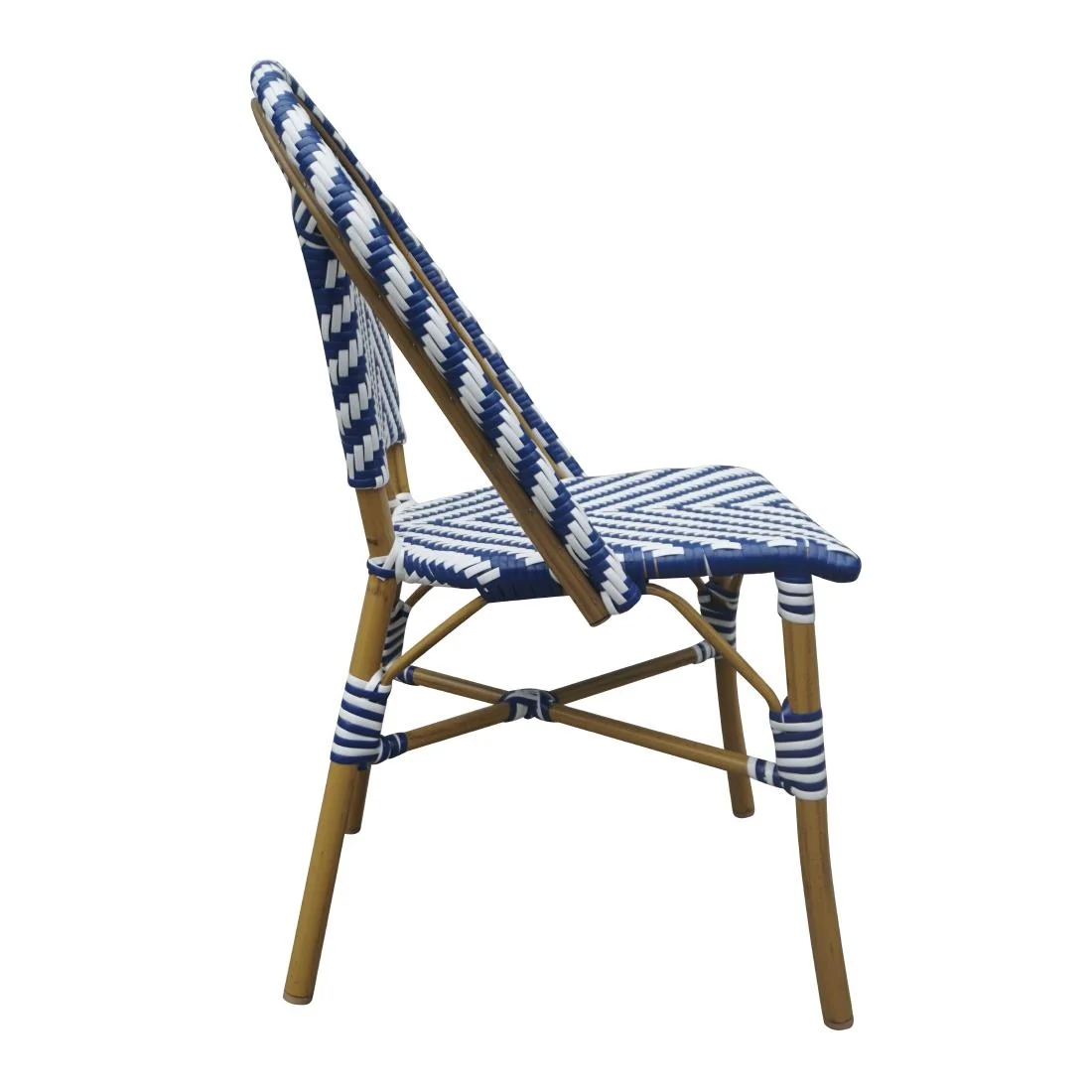 Bolero Parisian Style Rattan Side Chair Blue (Pack of 2) - Image 4
