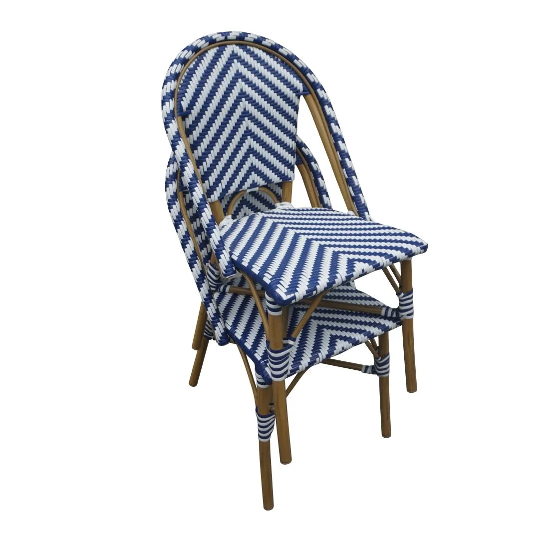 Bolero Parisian Style Rattan Side Chair Blue (Pack of 2) - Image 7
