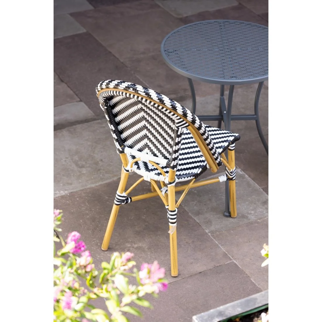 Bolero Parisian Style Rattan Side Chair Black (Pack of 2) - Image 4