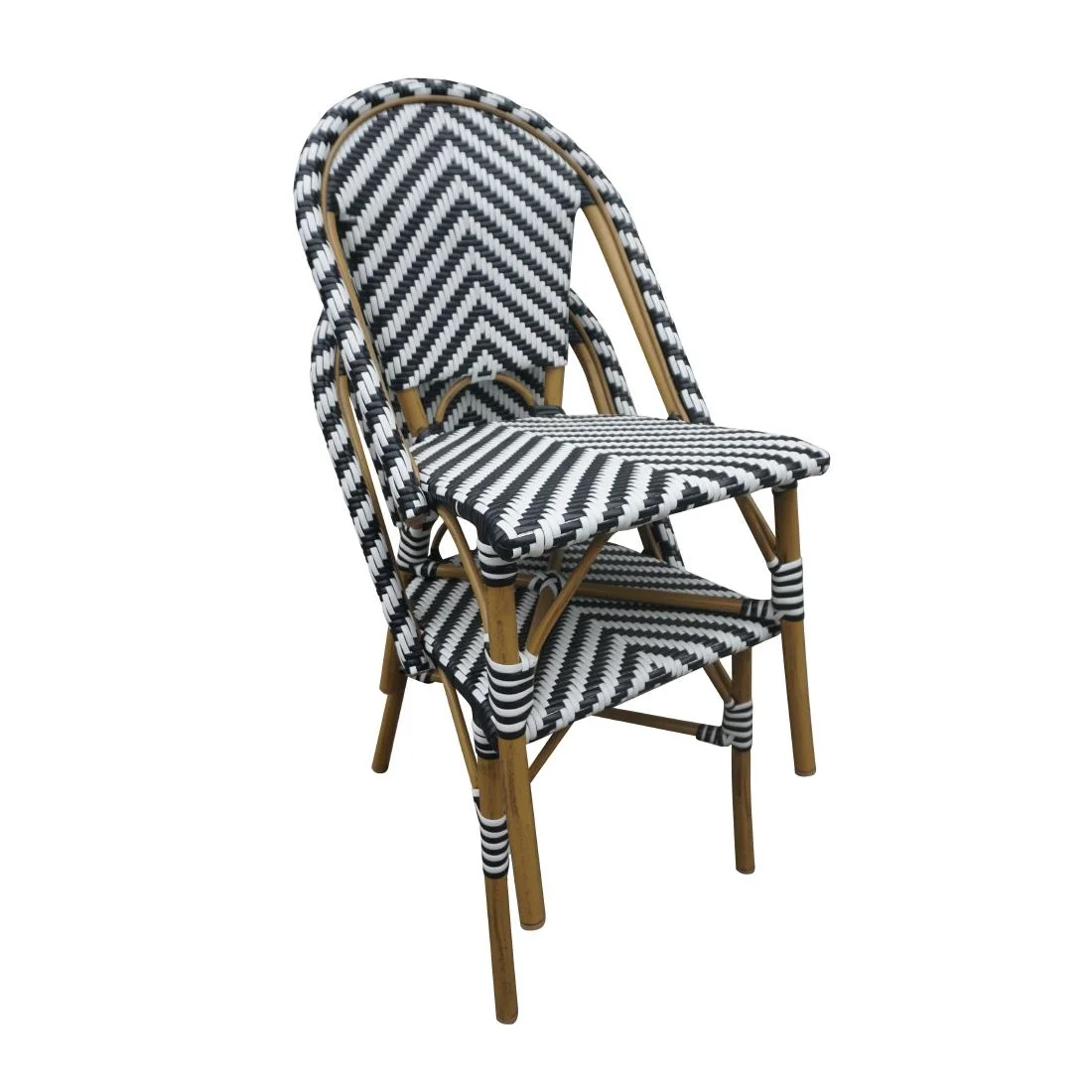 Bolero Parisian Style Rattan Side Chair Black (Pack of 2) - Image 8