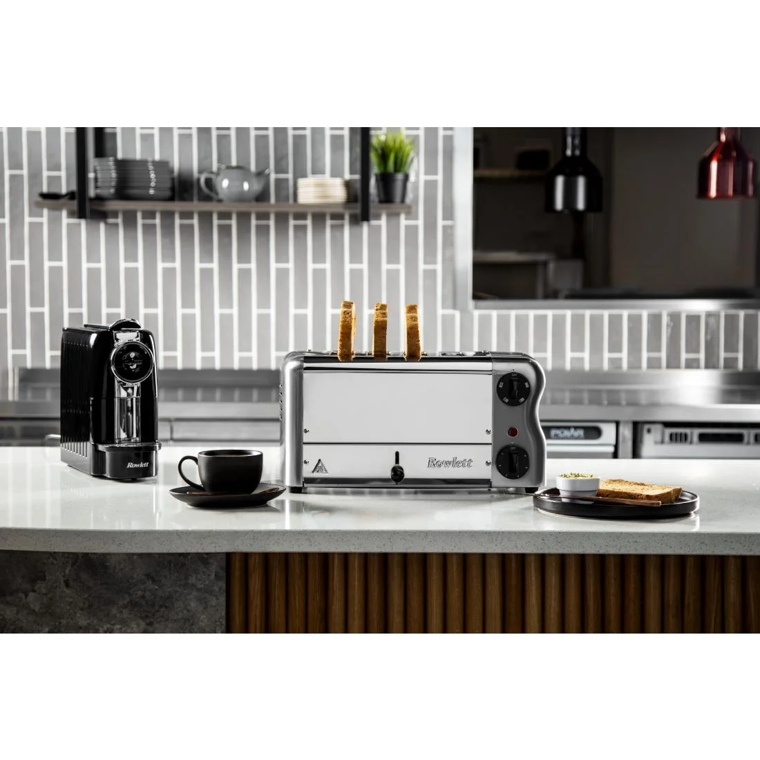 Rowlett Esprit 4 Slot Toaster Chrome with Duraheat Elements & Sandwich Cage - Image 4