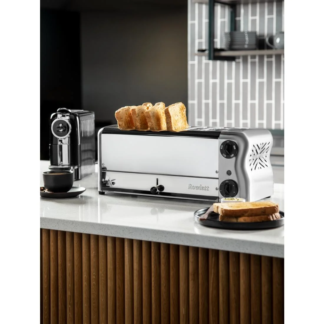 Rowlett Esprit 6 Slot Toaster with Sandwich Cages and Extra Duraheat Elements Chrome - Image 3