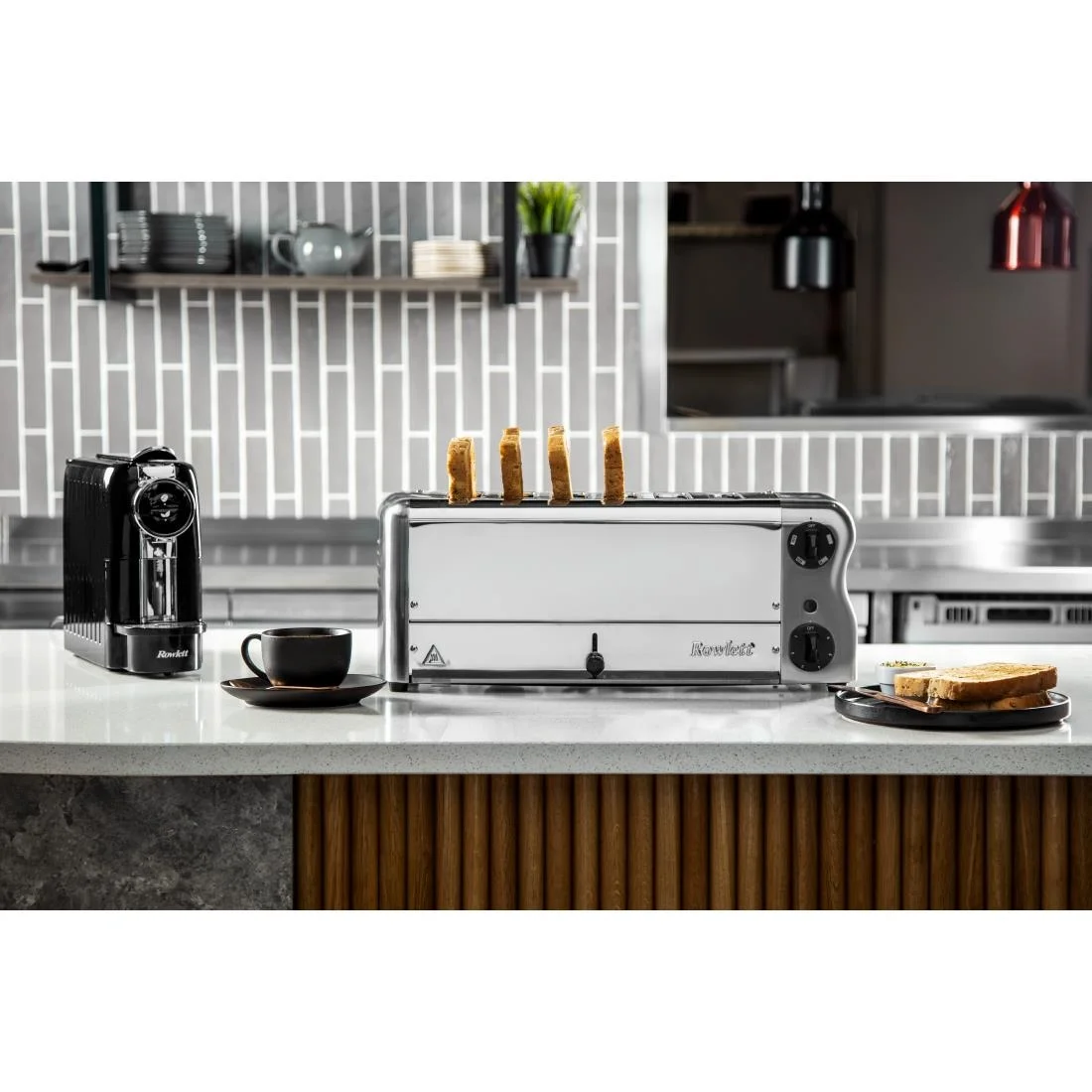 Rowlett Esprit 6 Slot Toaster with Sandwich Cages and Extra Duraheat Elements Chrome - Image 2