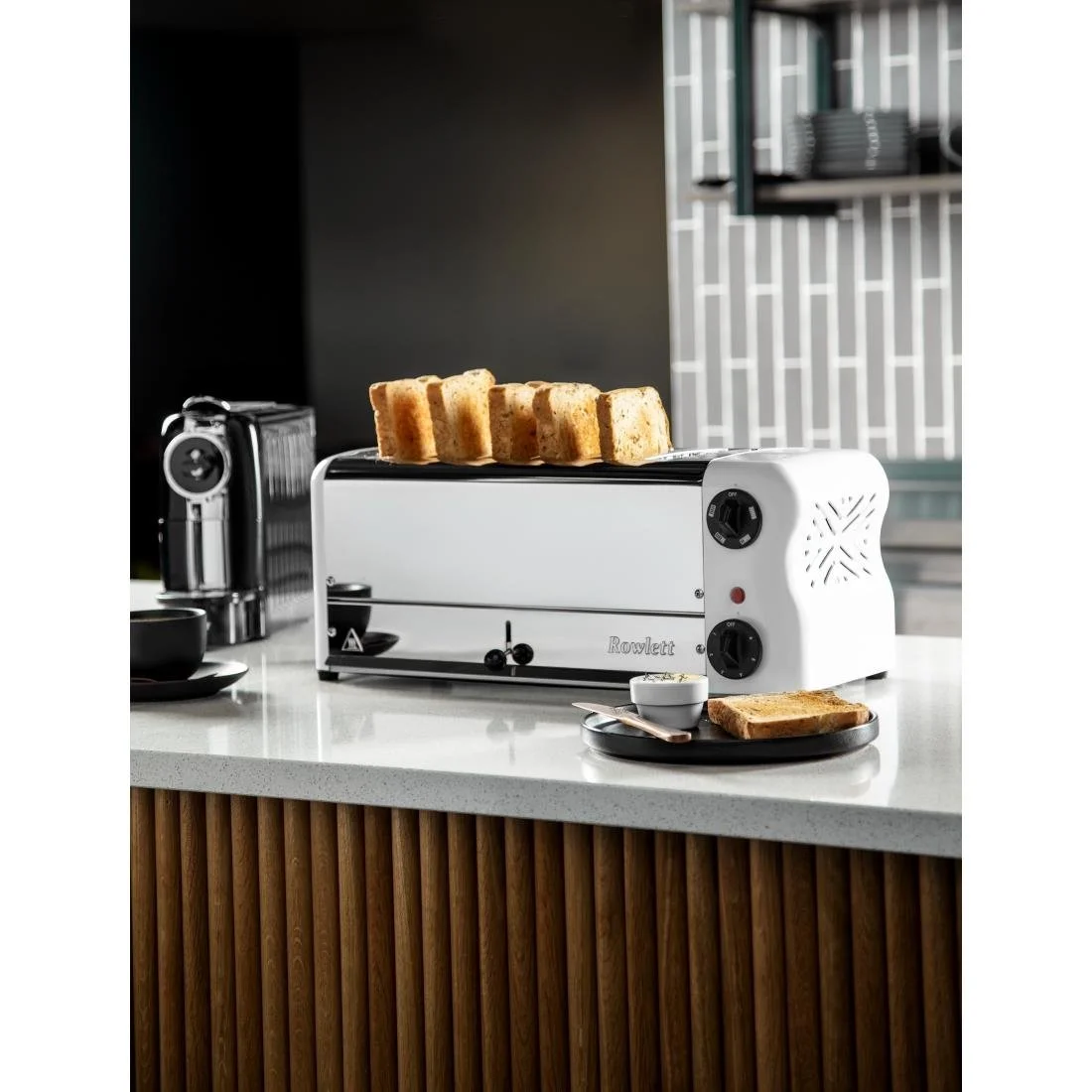 Rowlett Esprit Toaster White 6 Slot w/2x Additional Elements & Sandwich Cage - Image 3