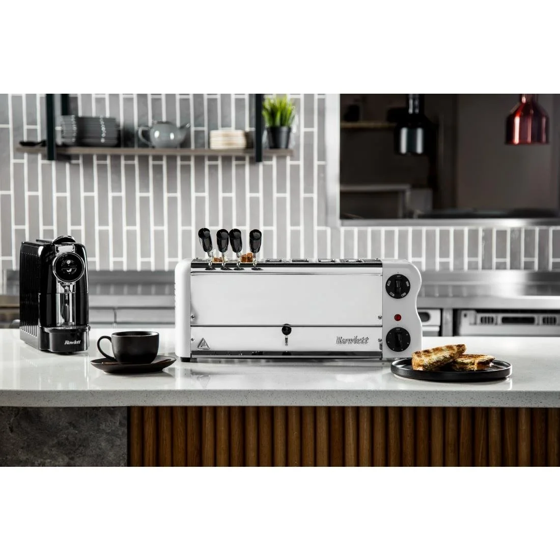 Rowlett Esprit Toaster White 6 Slot w/2x Additional Elements & Sandwich Cage - Image 5