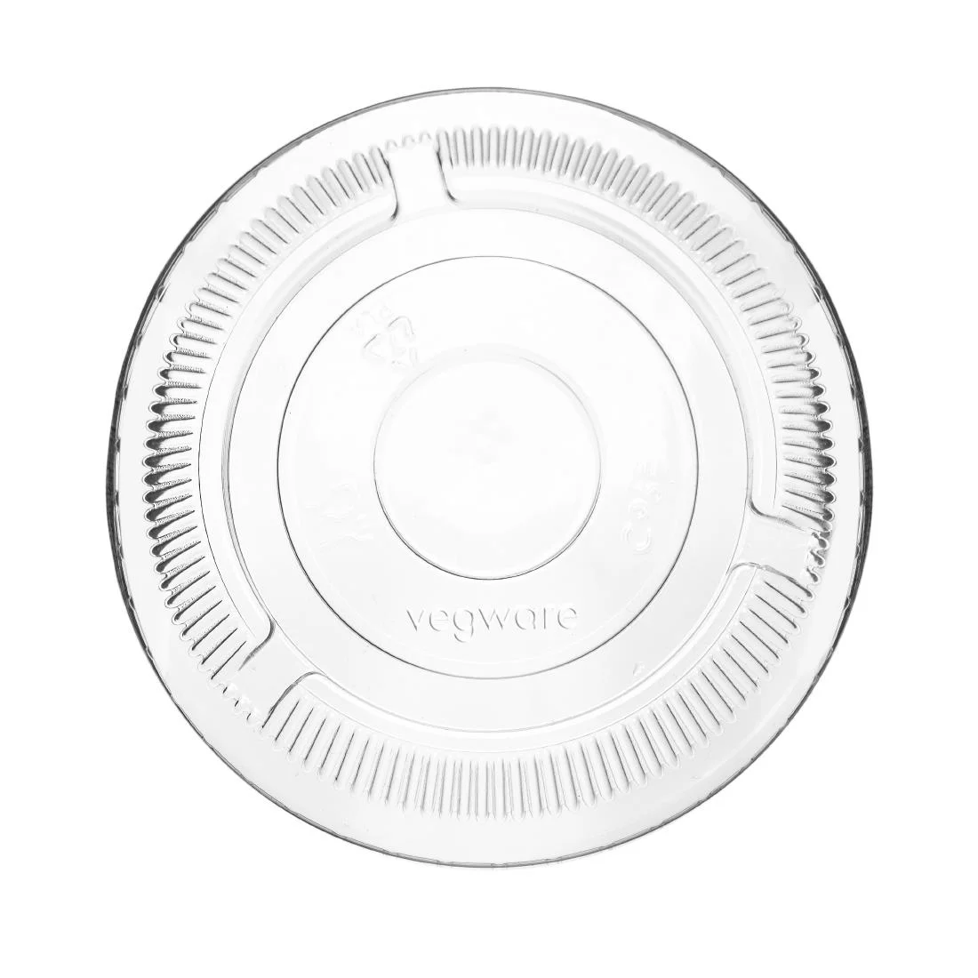 Vegware 96 Series Compostable Cold Cup Flat Lids No Hole 12/16oz (Pack of 1000) - Image 3