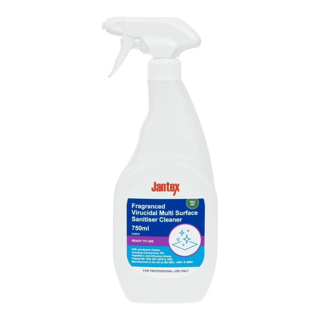 Jantex Virucidal Surface Sanitiser Ready To Use Fragranced 750ml - Image 1