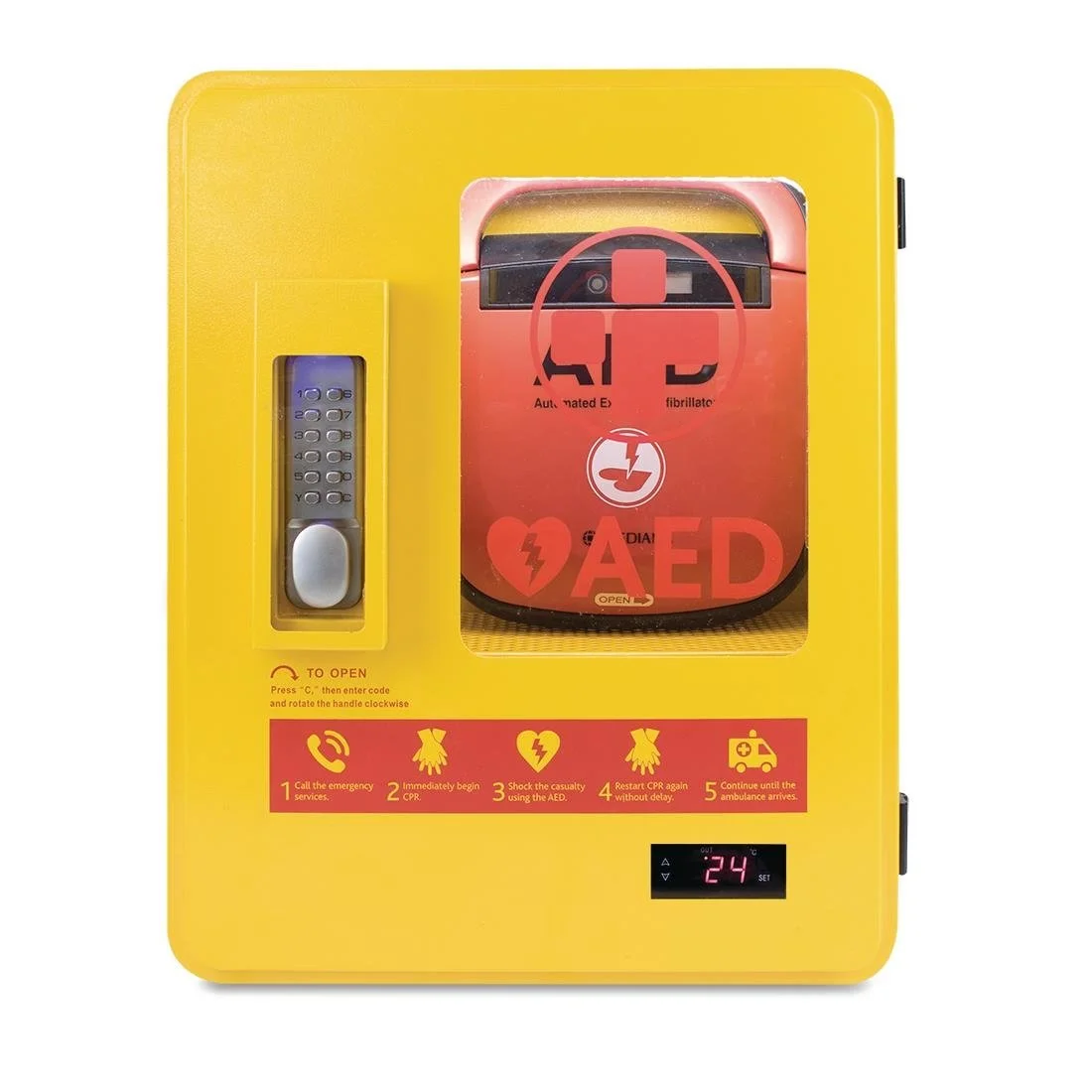 Automated External Defibrillator Alarmed Outdoor Heated Metal Cabinet - Image 3