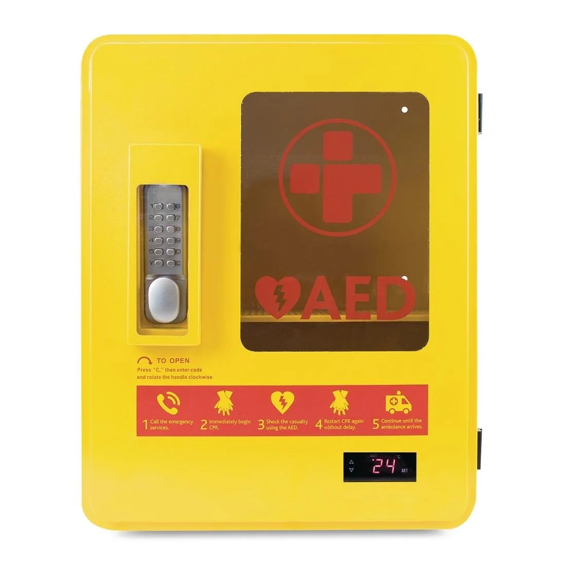 Automated External Defibrillator Alarmed Outdoor Heated Metal Cabinet - Image 5