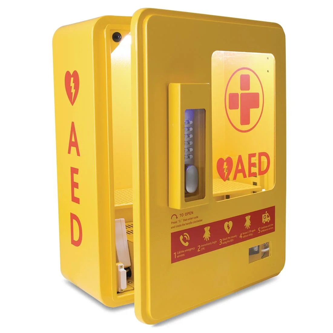 Automated External Defibrillator Alarmed Outdoor Heated Metal Cabinet - Image 6