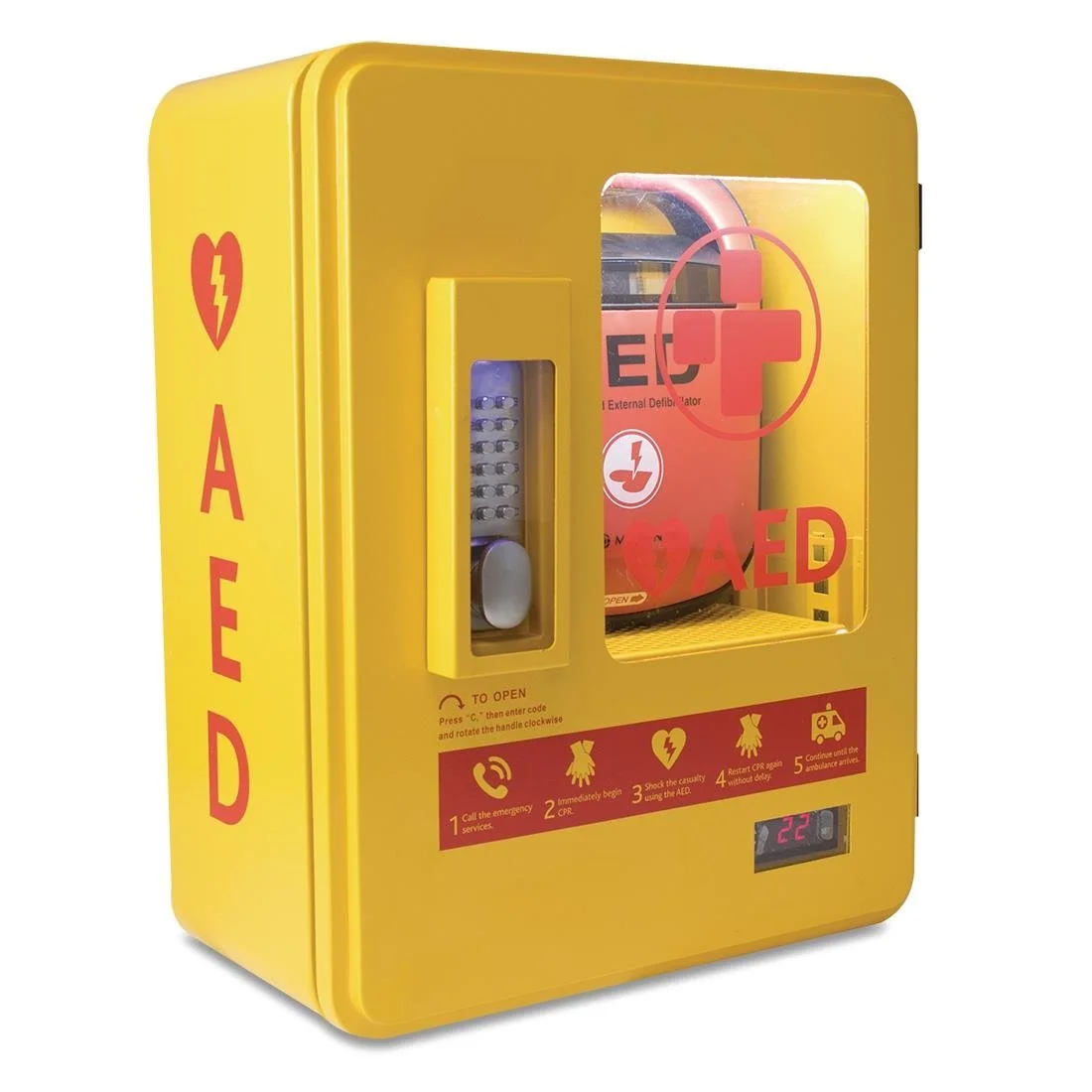 Automated External Defibrillator Alarmed Outdoor Heated Metal Cabinet - Image 7