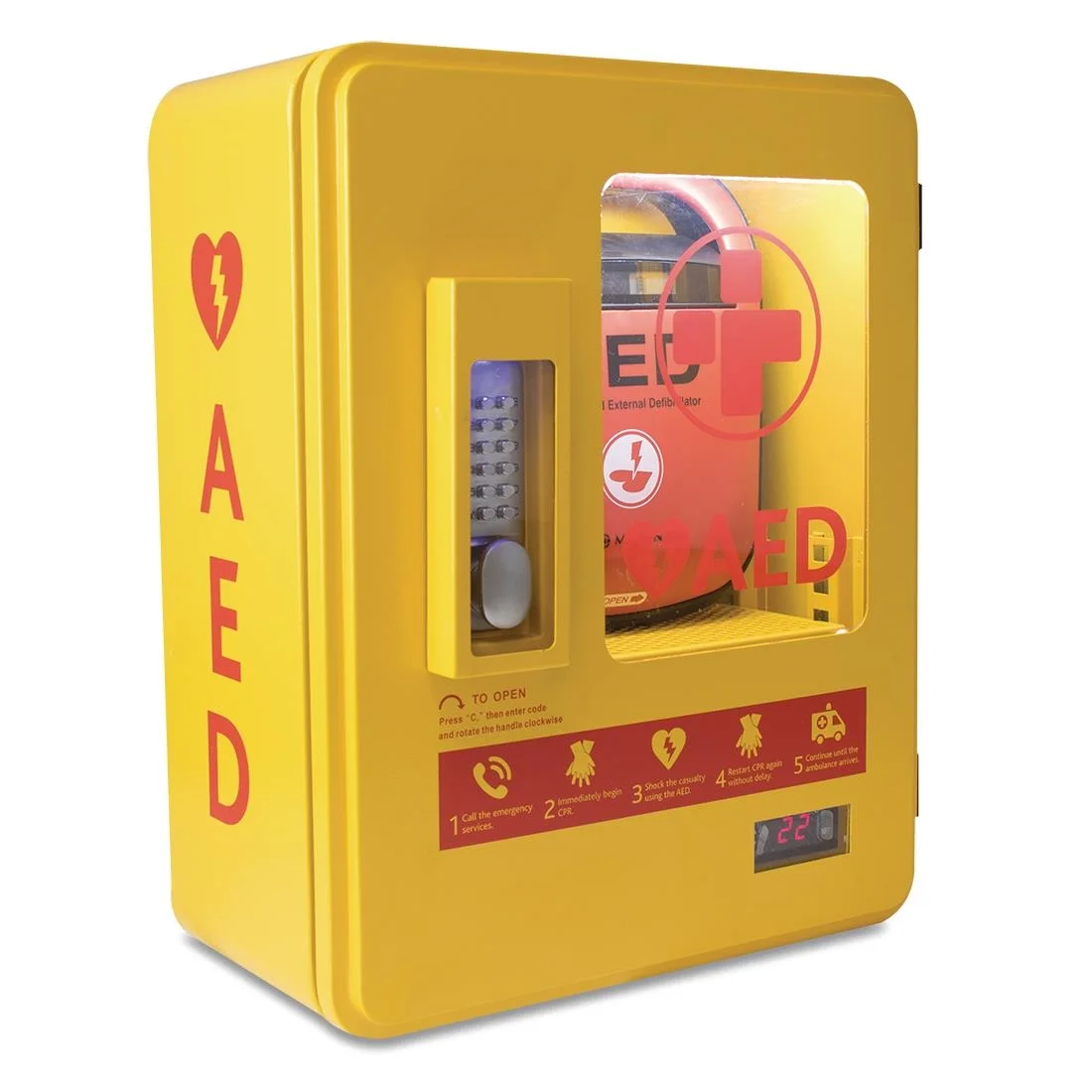 Automated External Defibrillator Alarmed Outdoor Heated Metal Cabinet - Image 6