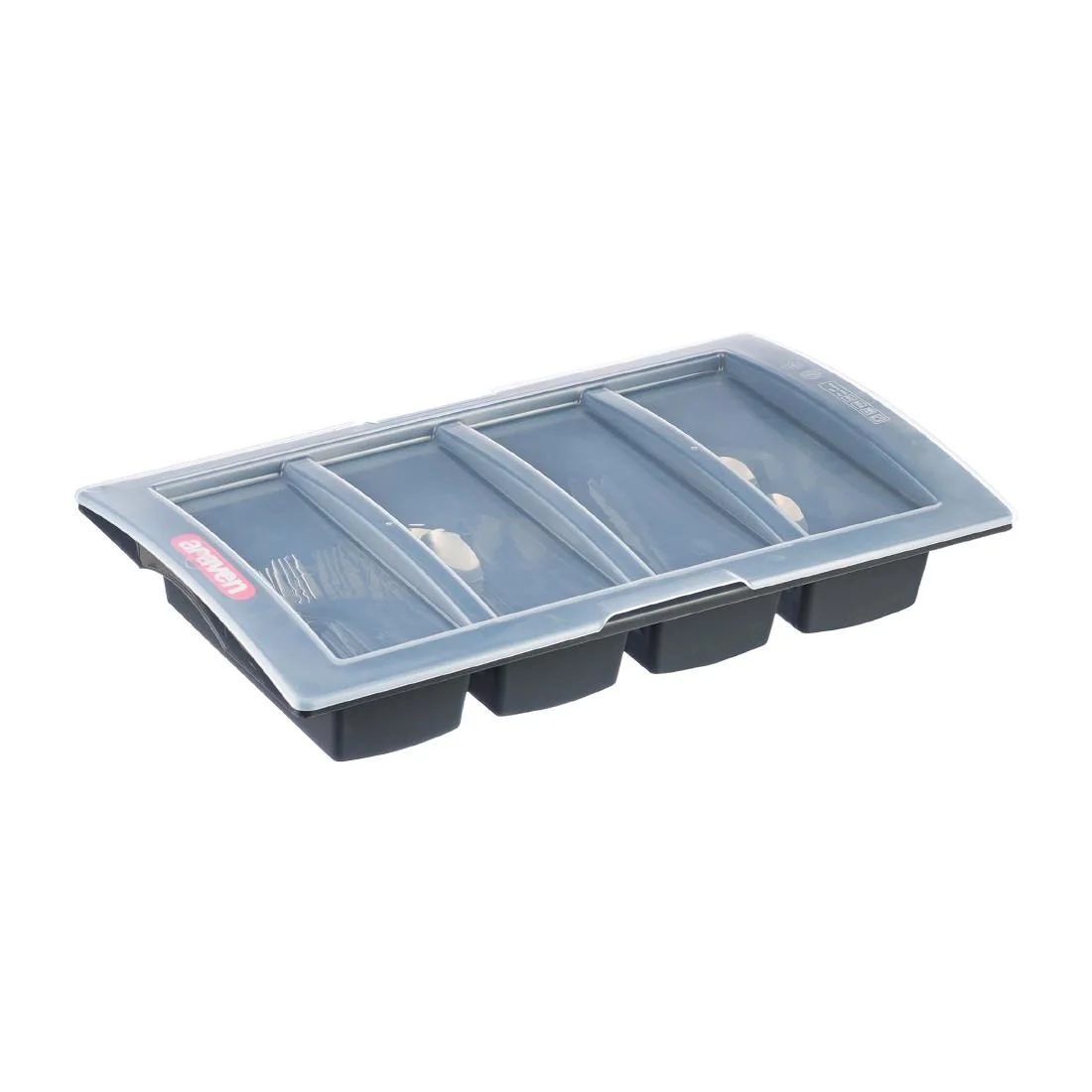 Araven Cutlery Tray with Lid Dark Grey - Image 3