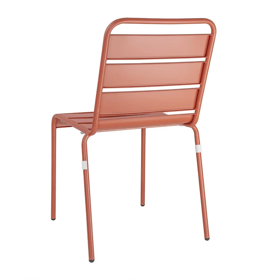 Bolero Terracotta Slatted Steel Side Chairs (Pack of 4) - Image 6