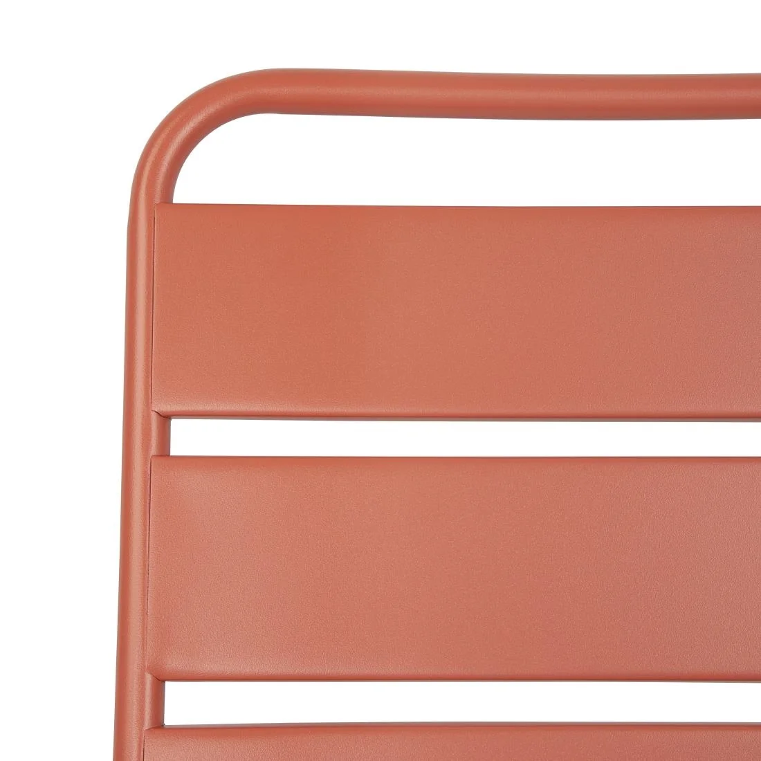 Bolero Terracotta Slatted Steel Side Chairs (Pack of 4) - Image 7