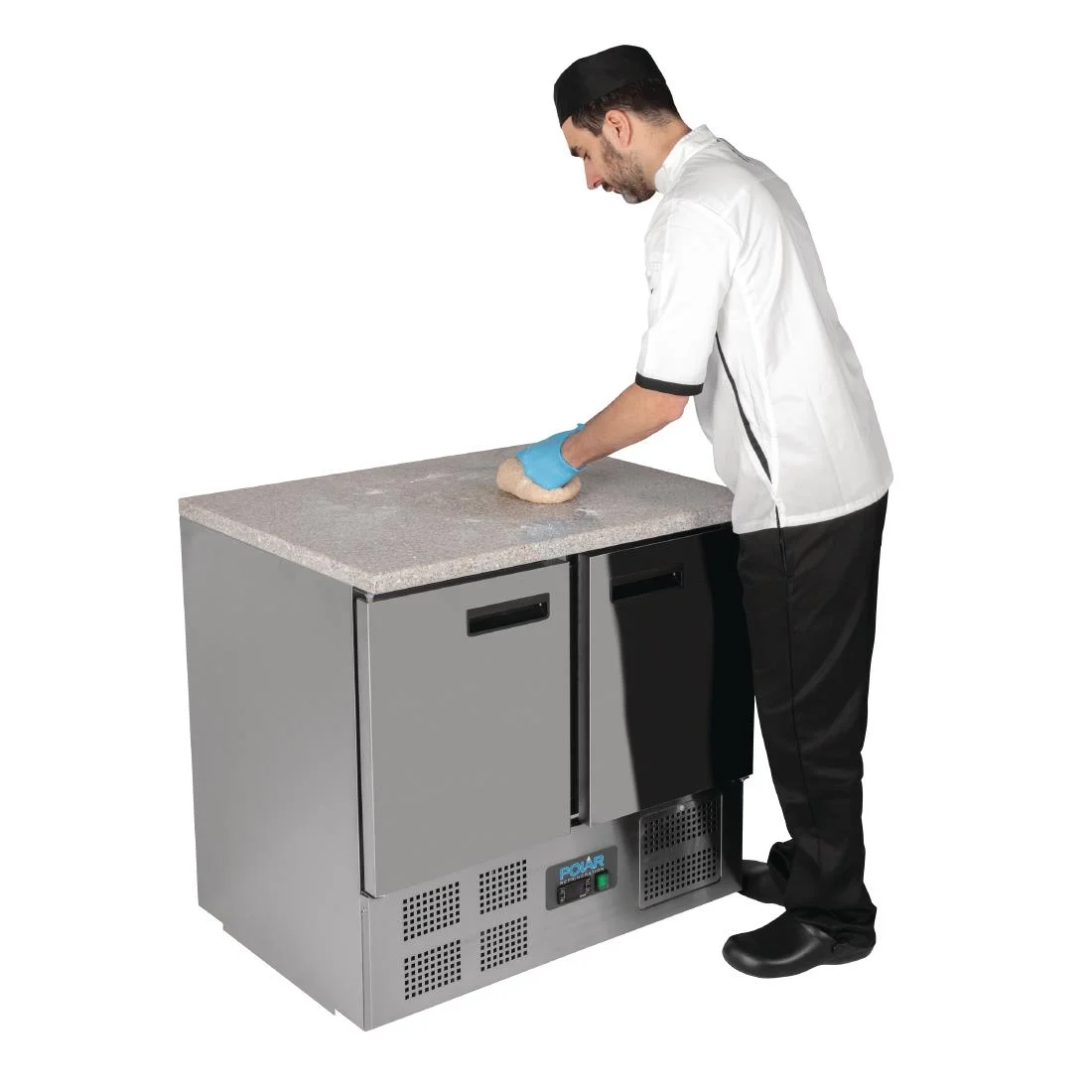 Polar Double Door Refrigerated Counter with Marble Work Top 240Ltr - Image 4