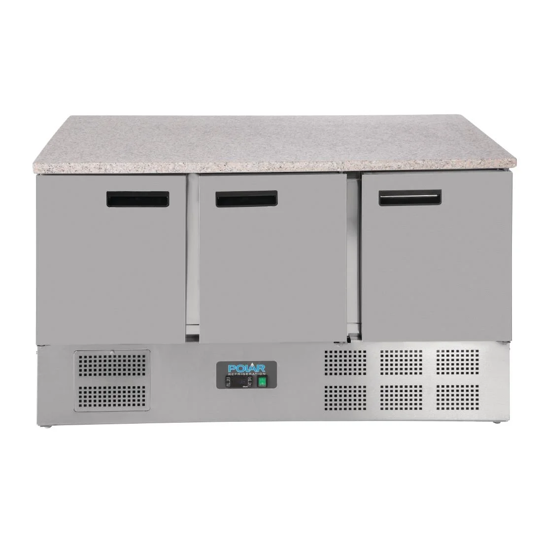 Polar 3 Door Refrigerated Counter with Marble Work Top 368Ltr - Image 3