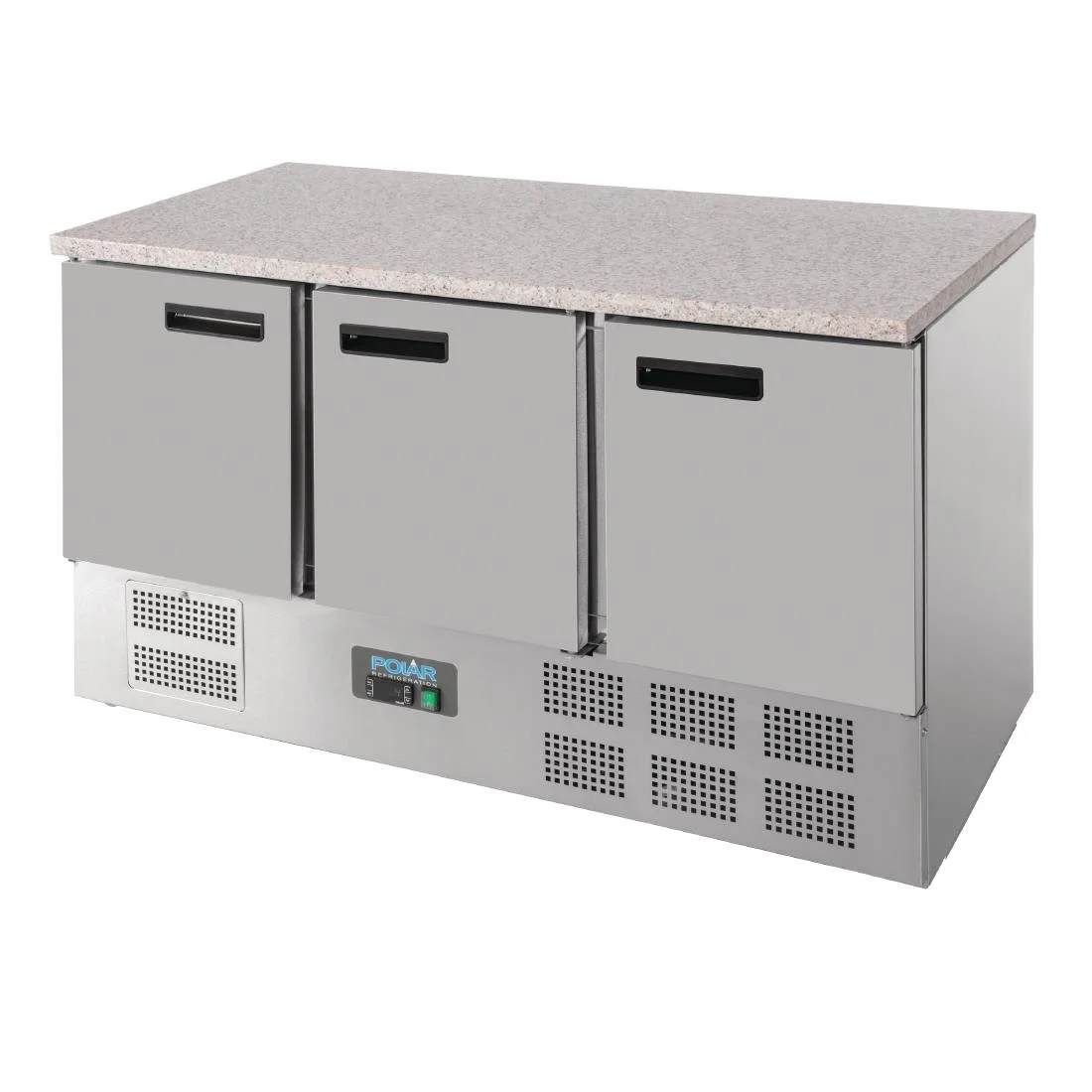 Polar 3 Door Refrigerated Counter with Marble Work Top 368Ltr - Image 6