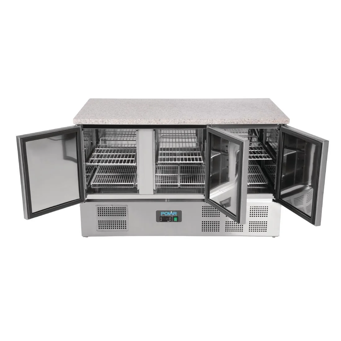 Polar 3 Door Refrigerated Counter with Marble Work Top 368Ltr - Image 10